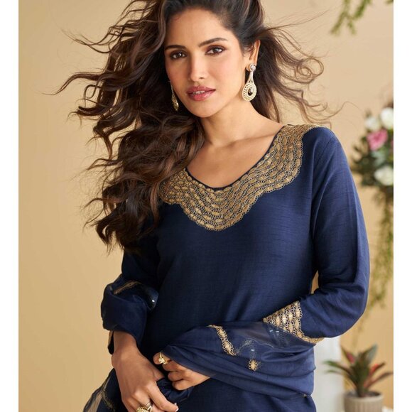 PREMIUM REAL SILK SALWAR SUIT - Picture 6 of 16